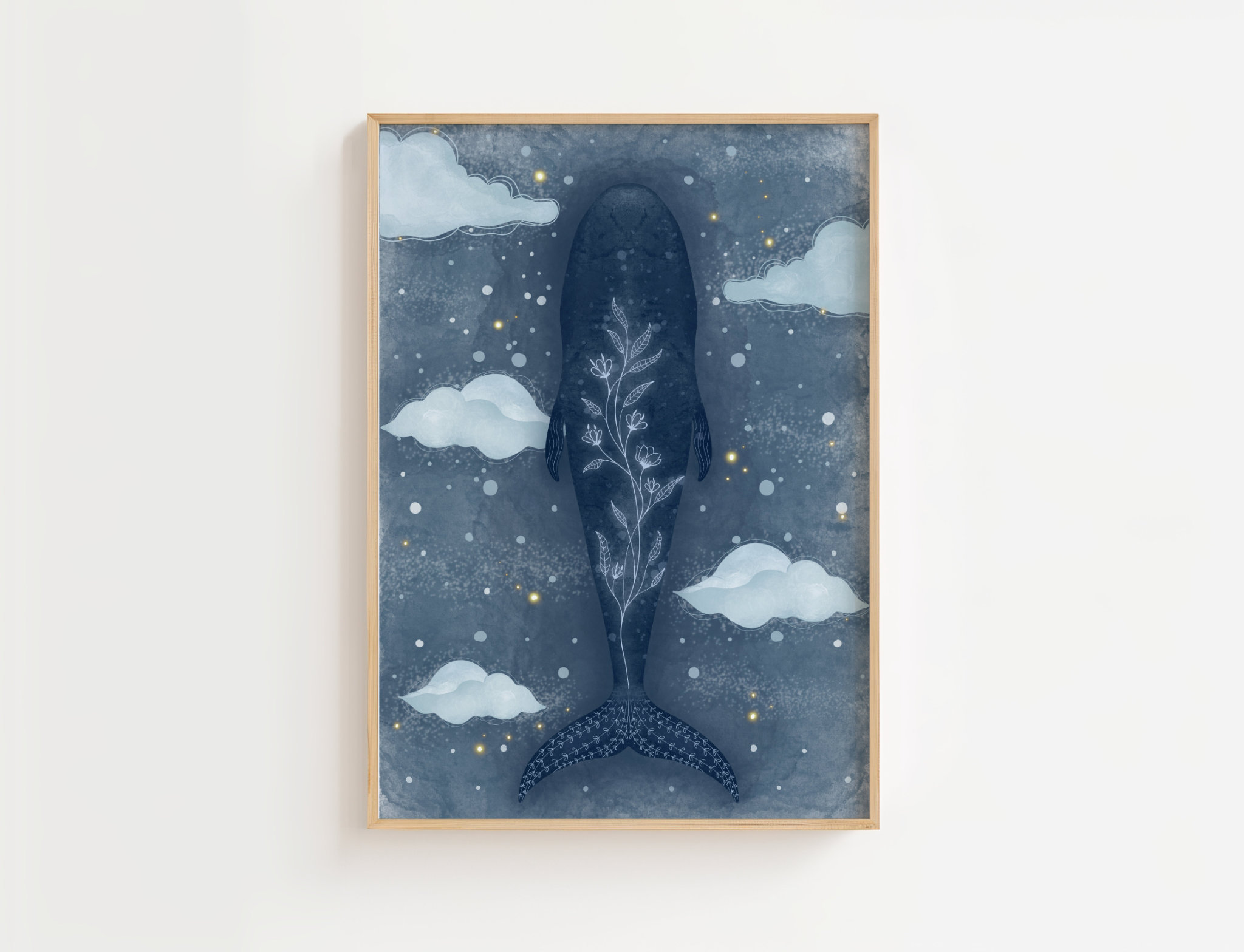 Dreamy Whale Art Print