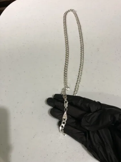 Cadena Cubana de plata .925