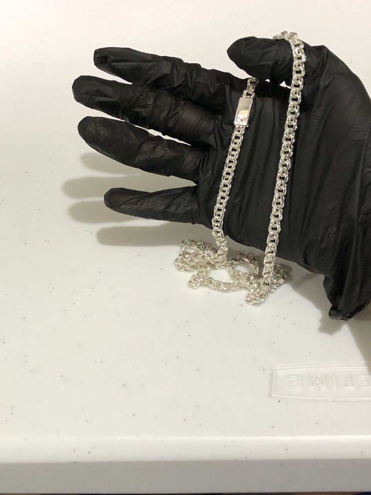 Cadena Tejido chino basica de plata .925