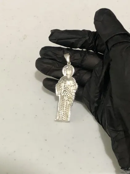 Dije San Judas Tadeo Plata Diamantado .925