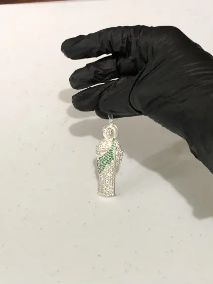 Dije San Judas Tadeo Plata Diamantado .925