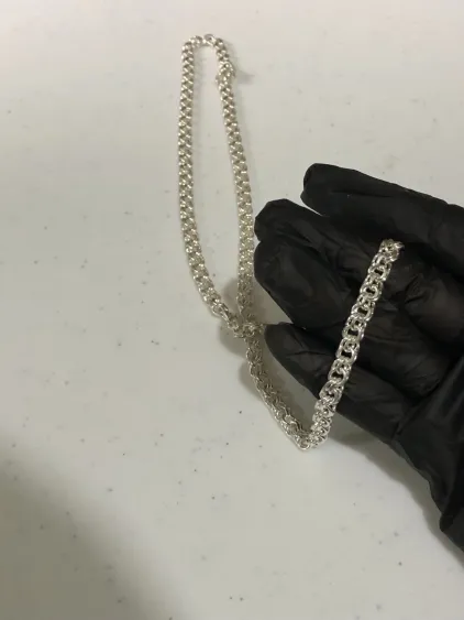 Cadena Tejido chino basica de plata .925