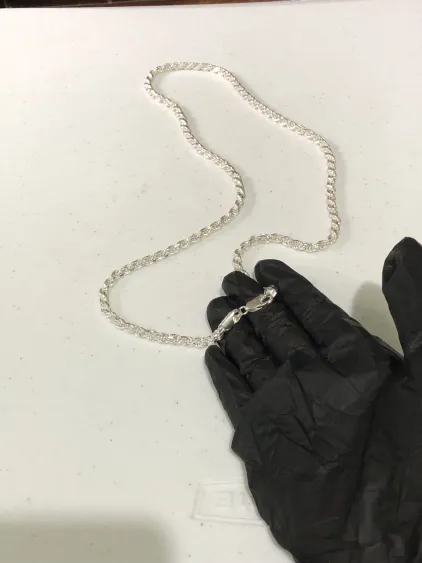 Cadena Torzal de Plata Italiana .925