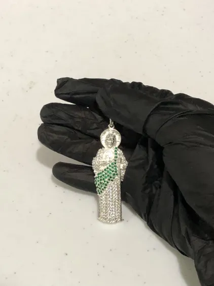 Dije San Judas Tadeo Plata Diamantado .925