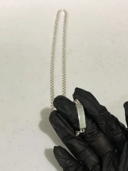 Cadena delgada Tejido Chino plata .925