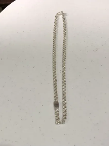 Cadena Tejido chino basica de plata .925