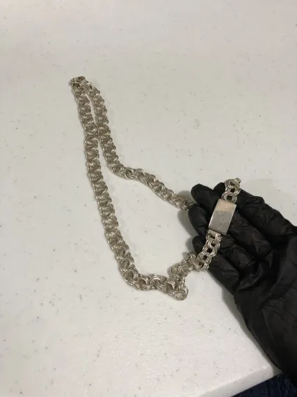 Cadena de plata tejido Chino gruesa .925