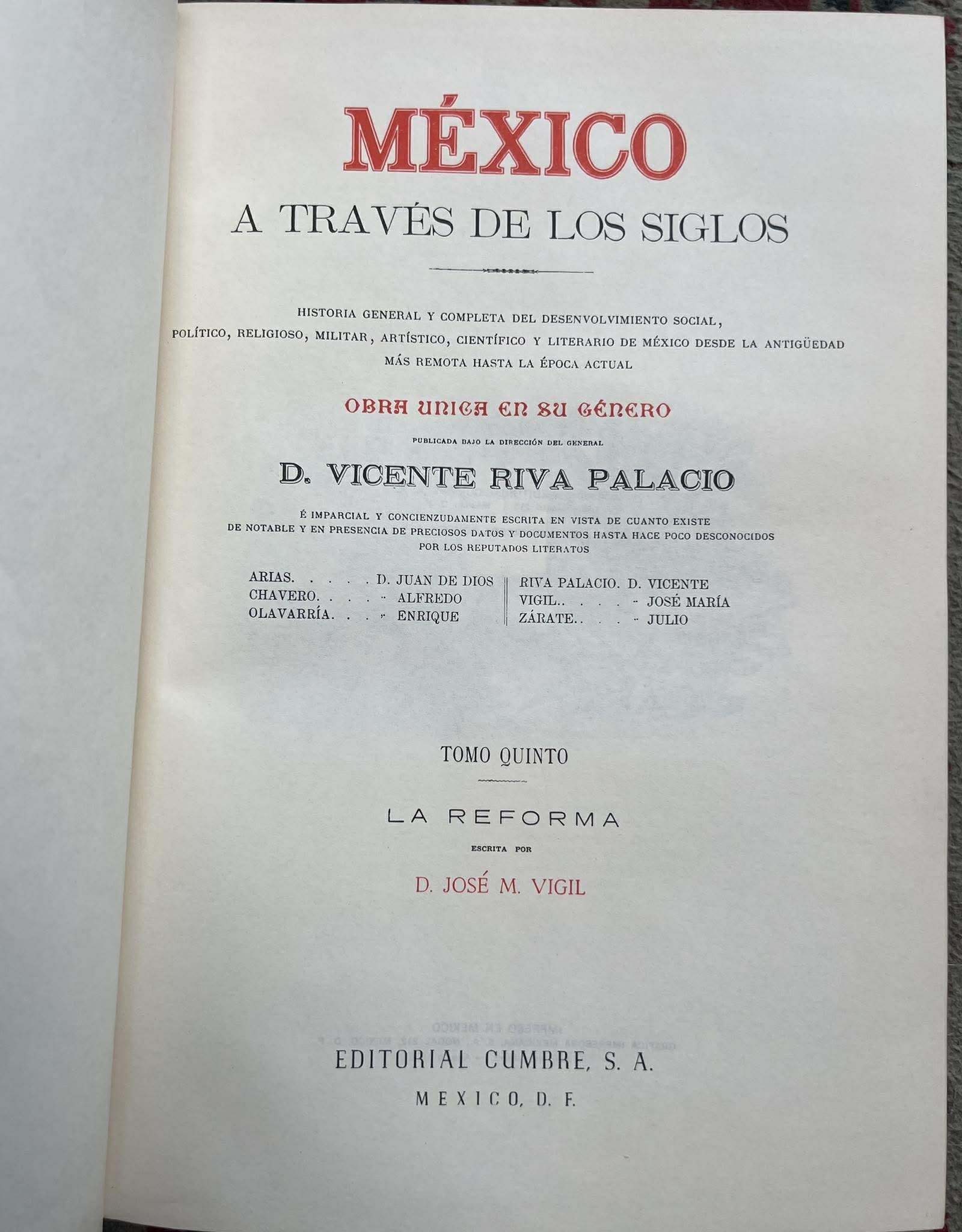México a Través de los Siglos tomo V por D. Vicente Riva Palacio