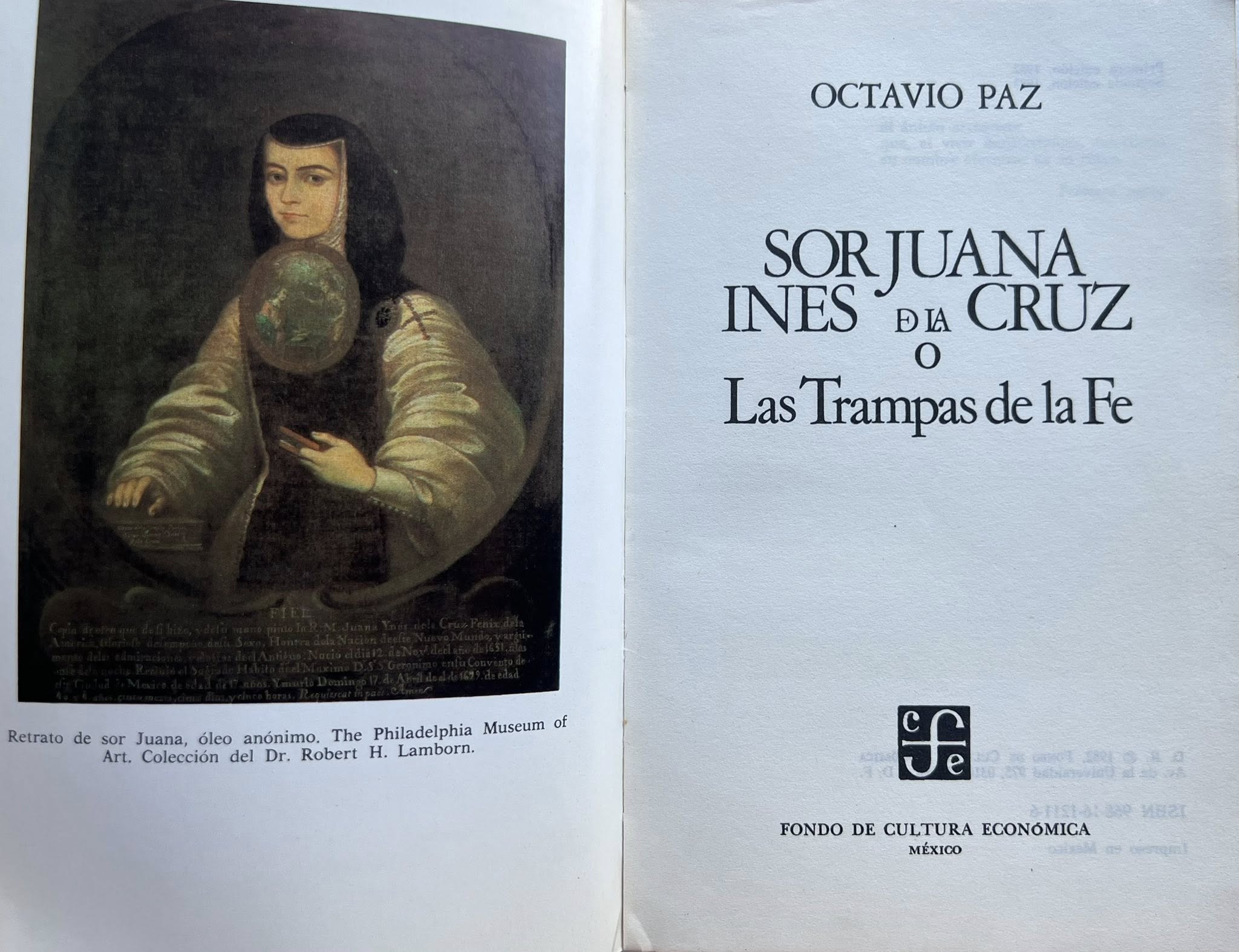 Sor Juana Inés de la Cruz o Las trampas de la fe por Octavio Paz