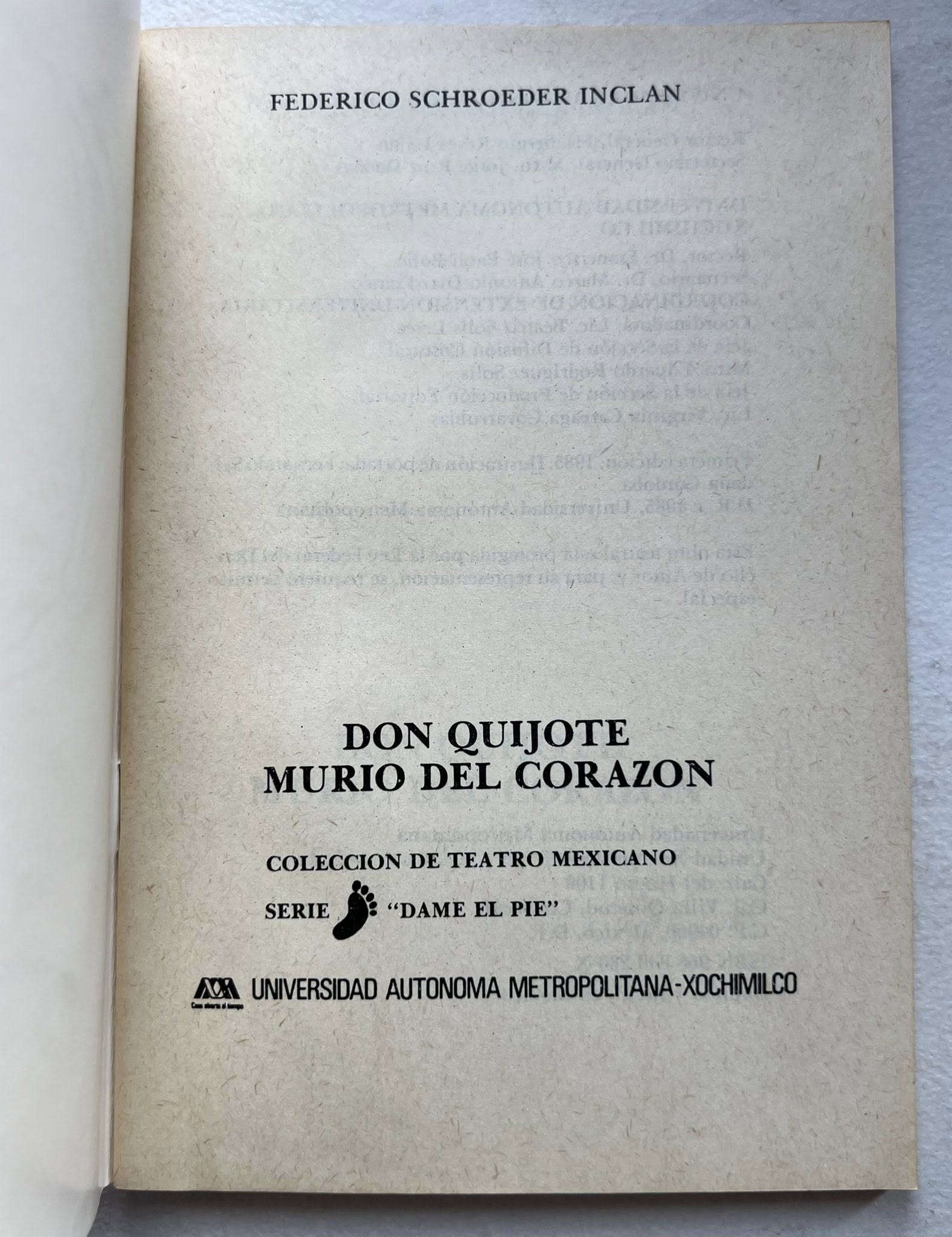 Don Quijote Murió del Corazón Federico Schroeder