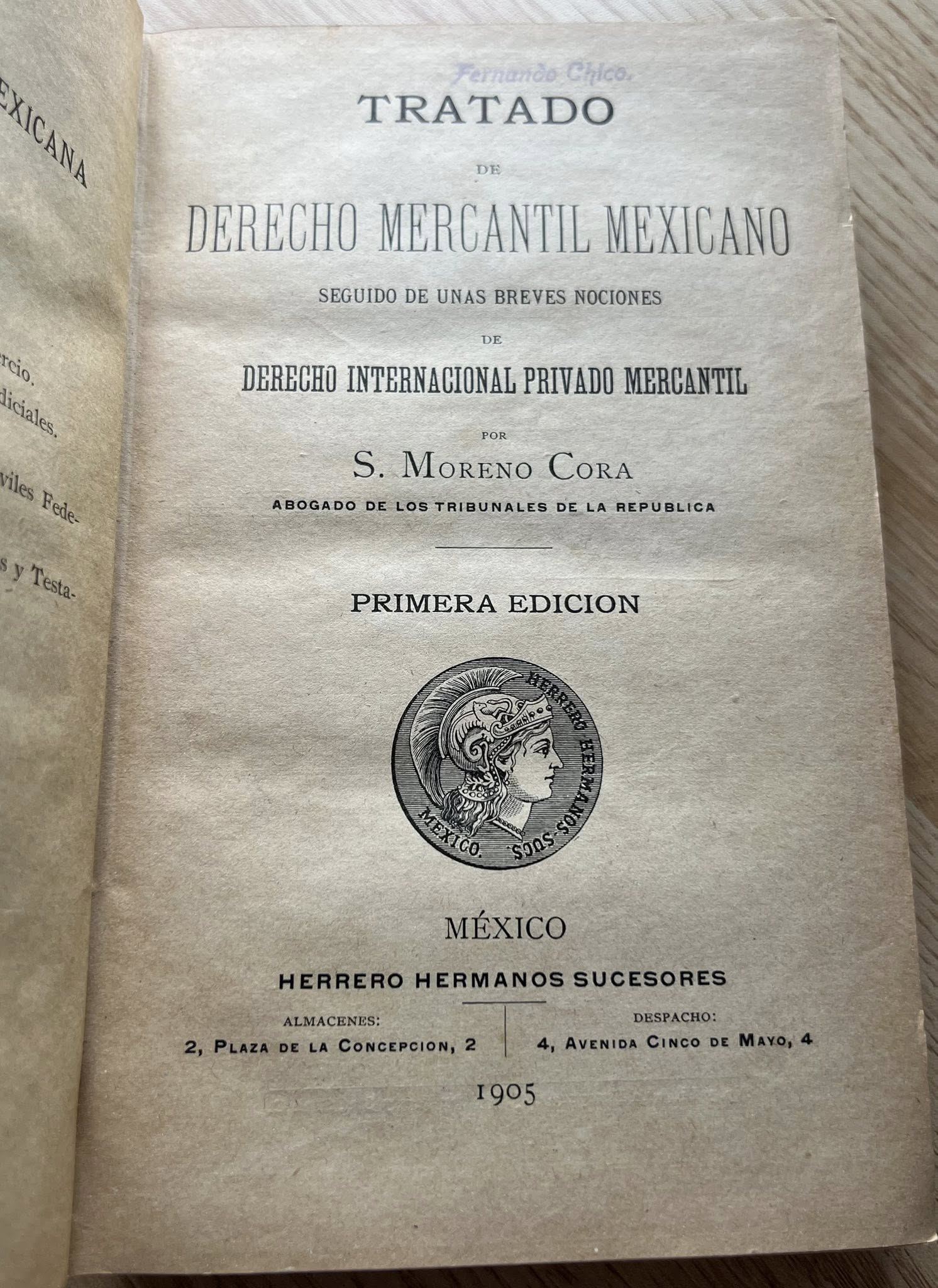 Tratado de Derecho Mercantil Mexicano por S. Moreno Cora