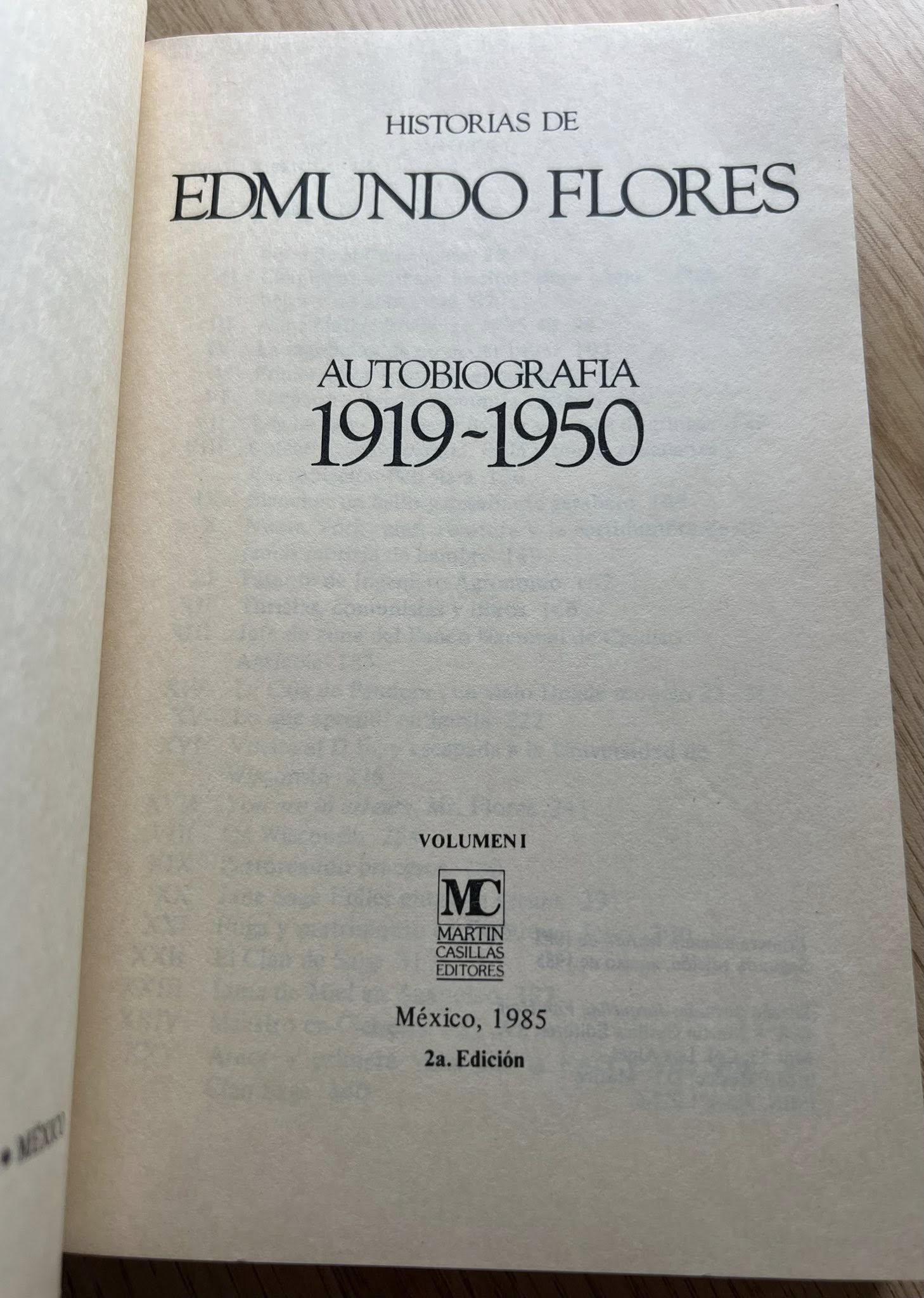 Historias de Edmundo Flores Volumen I por Martin Casillas