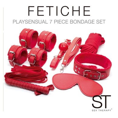 7 Piezas bondage set Red