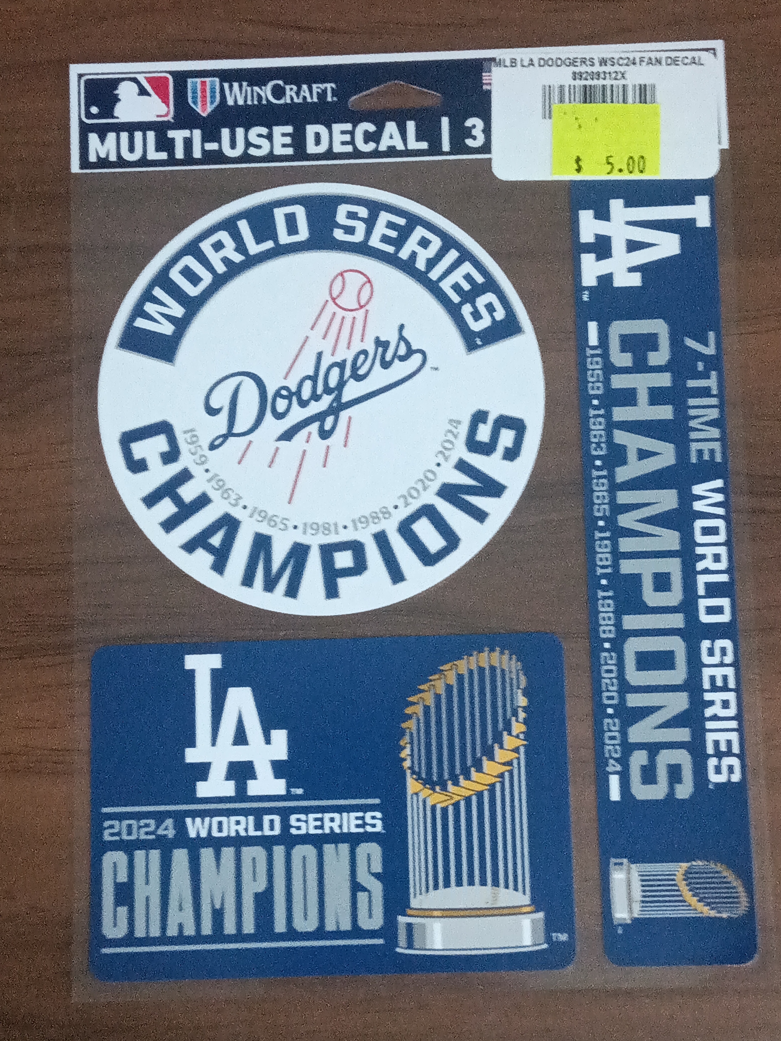 LA Dodgers World Series Champions Decal Set
