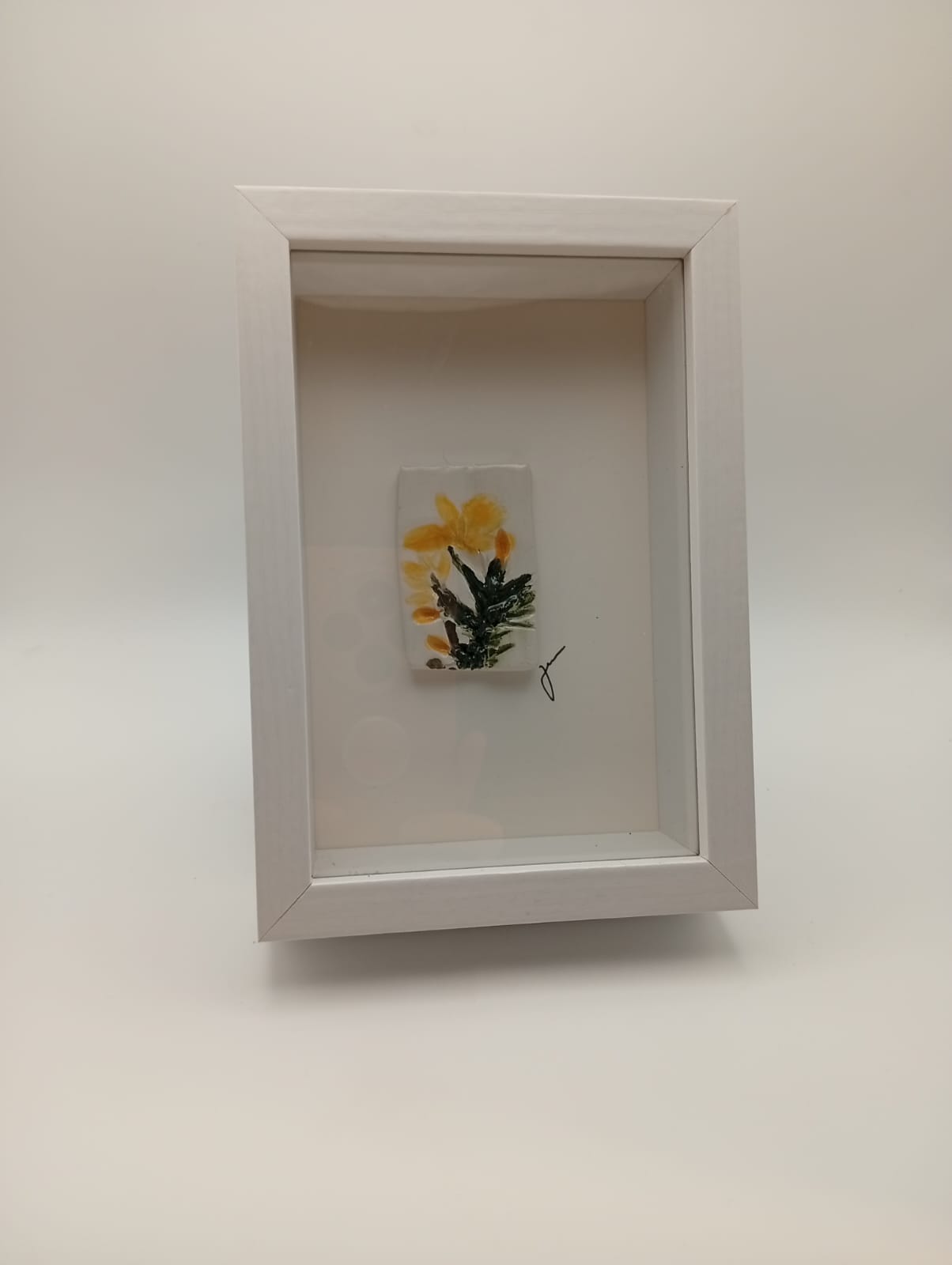 Pressed Gorse Flower Art Frame 12x17cm