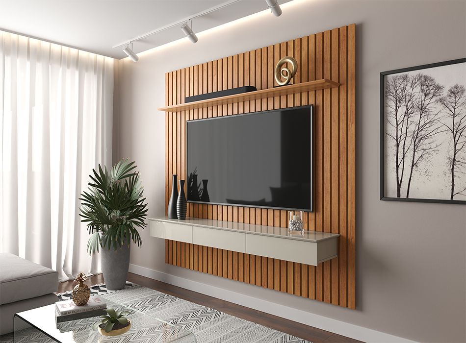 Painel para TV Home Ripado Antares
