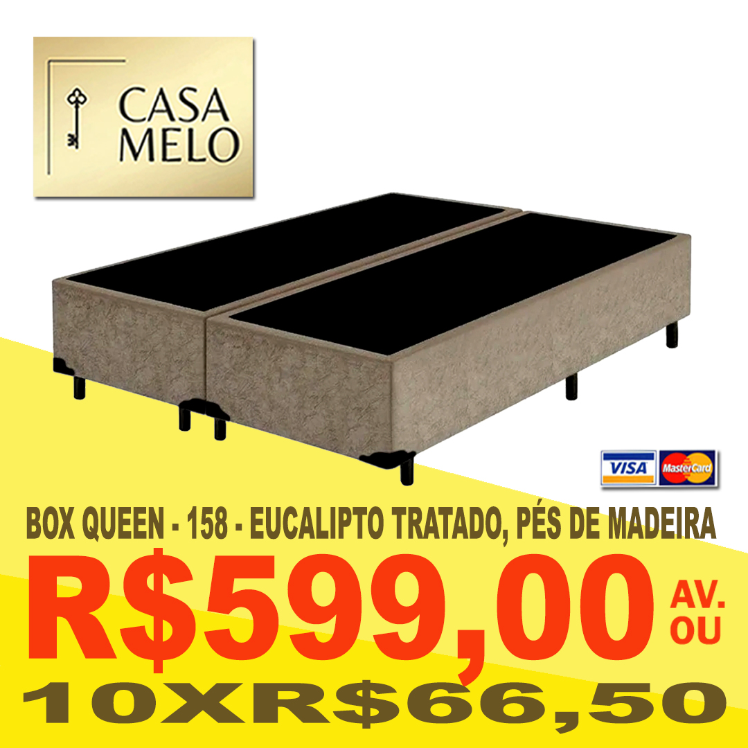 Box Queen 158 Eucalipto tratado, pés de madeira