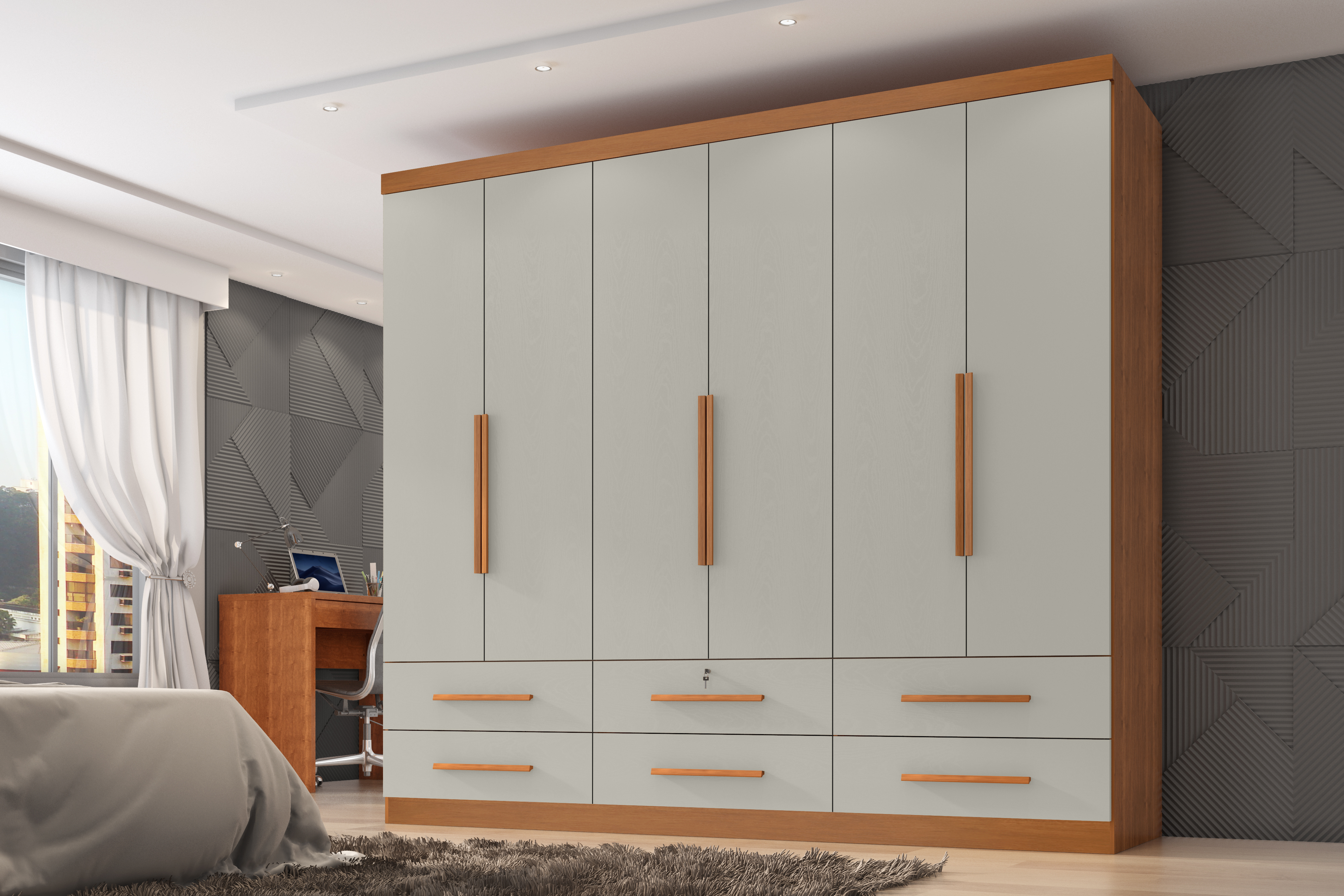 Guarda-roupa 6 portas e 6 gavetas