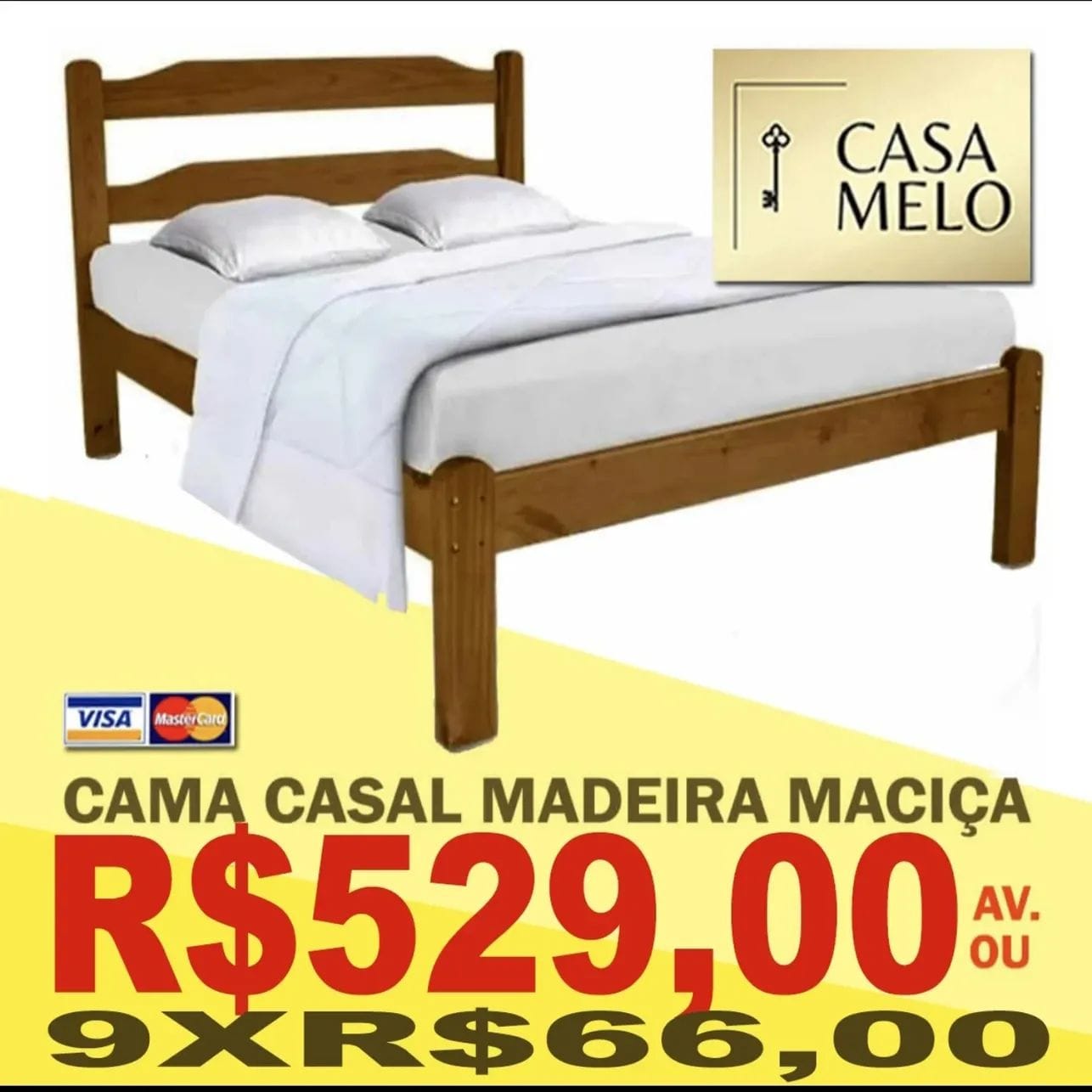 Cama Casal Madeira Maciça