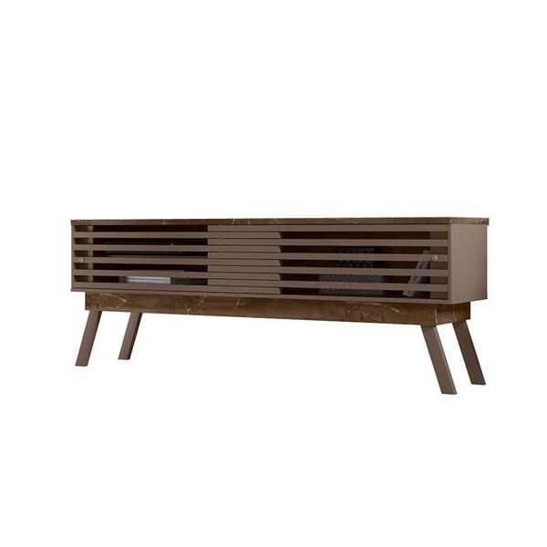 Painel e Rack de TV em Mármore Guaporé