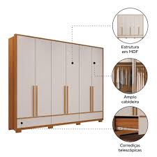 Guarda-roupa 6 portas 3 gavetas