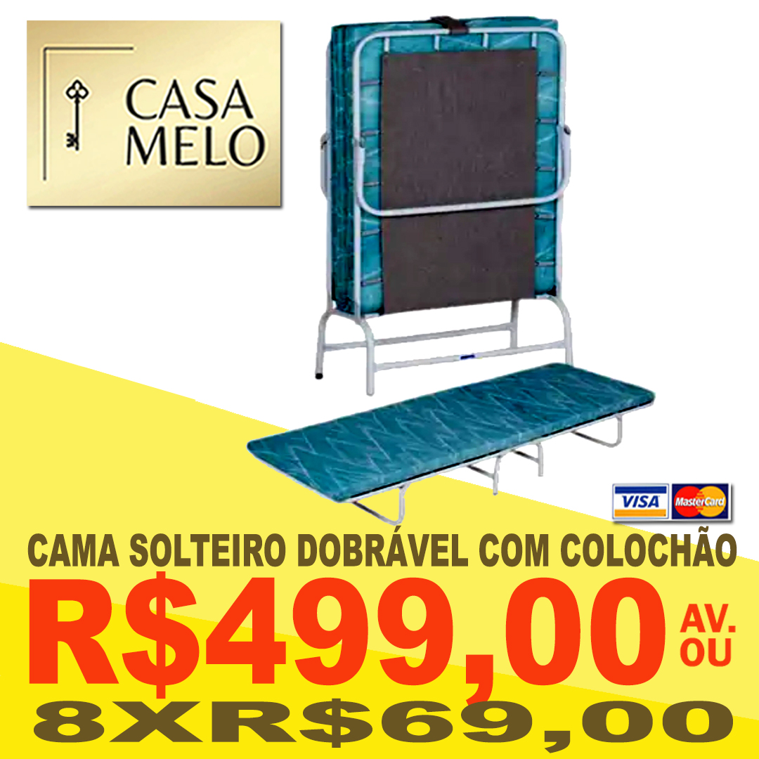 Cama Solteiro Dobrável Com colchão incluso