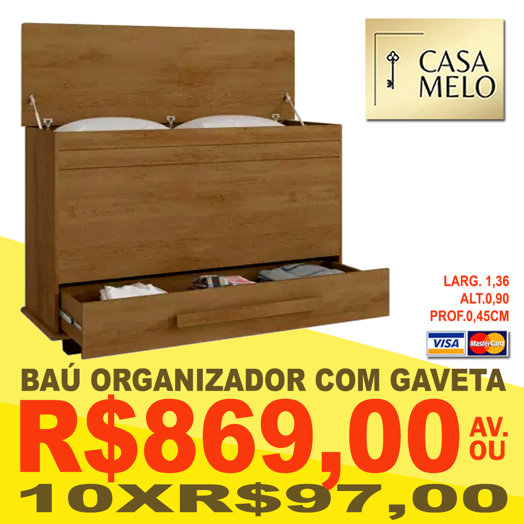 Baú Organizador com Gaveta