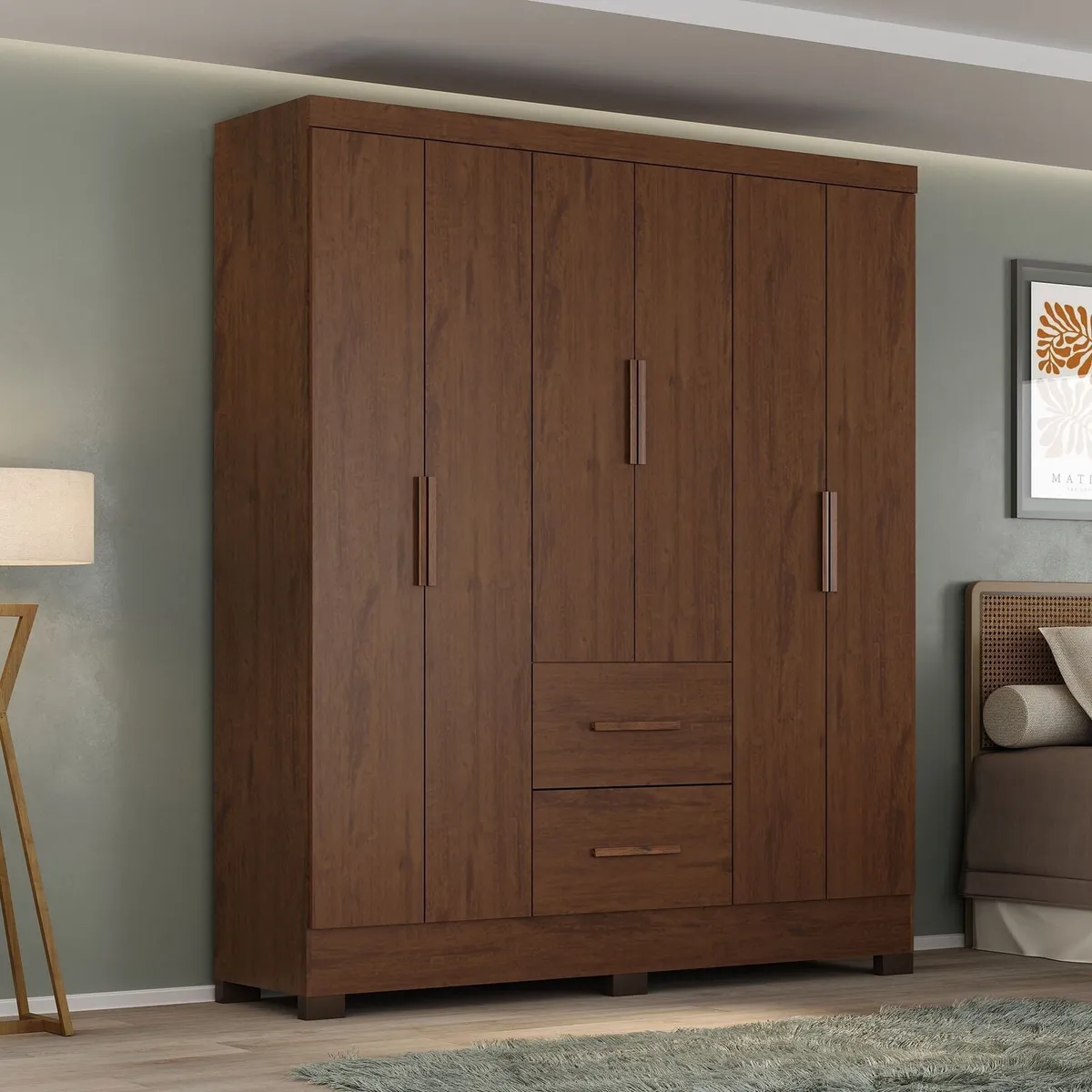 Guarda-Roupa 6 Portas com 2 Gavetas