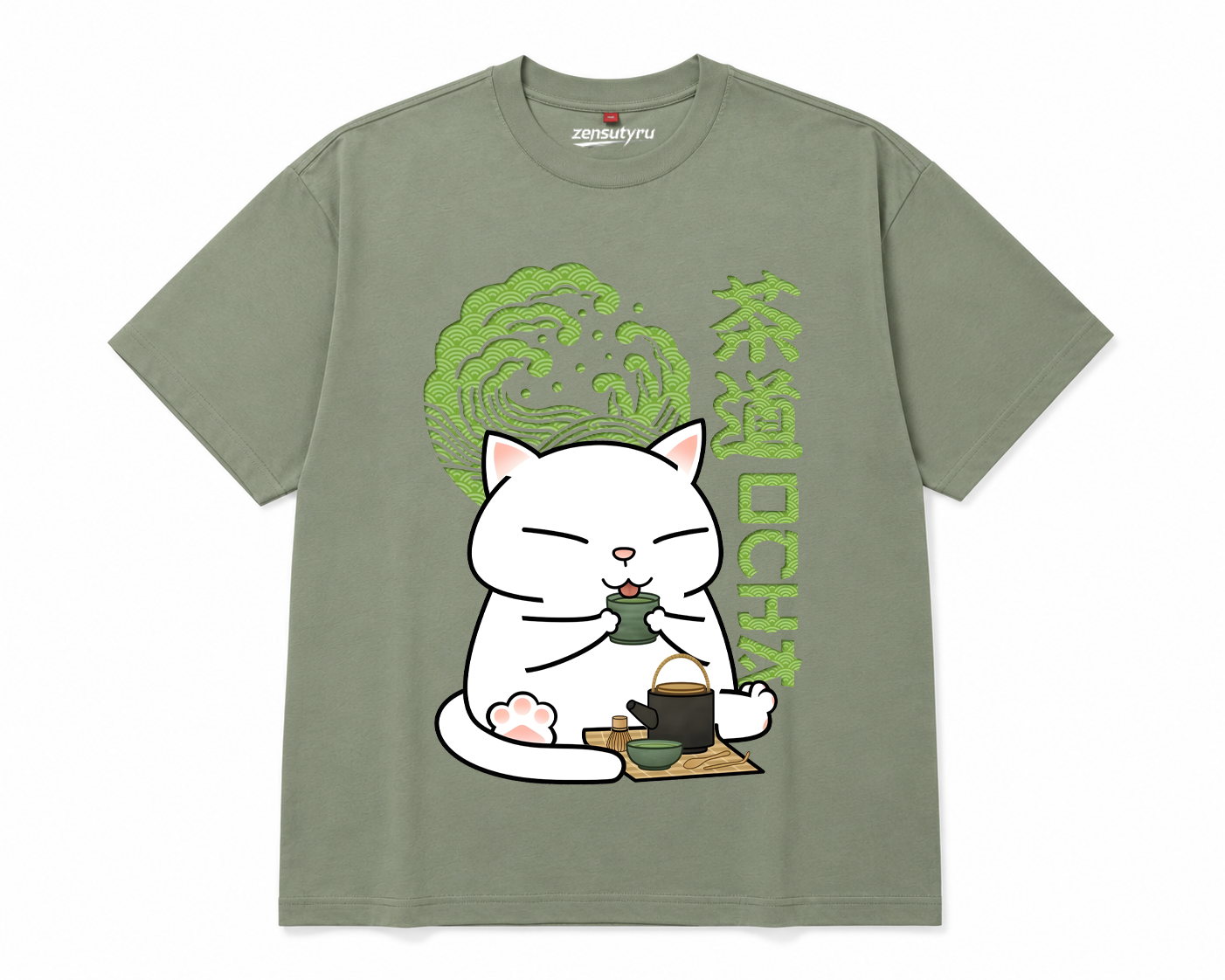 Matcha Cat Graphic T-Shirt