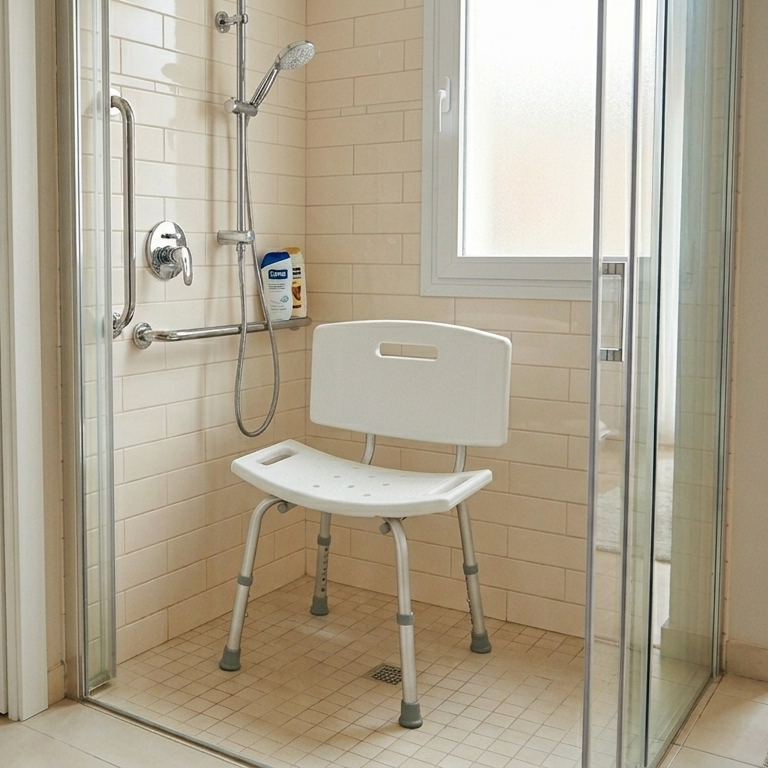 Silla de baño con respaldo
