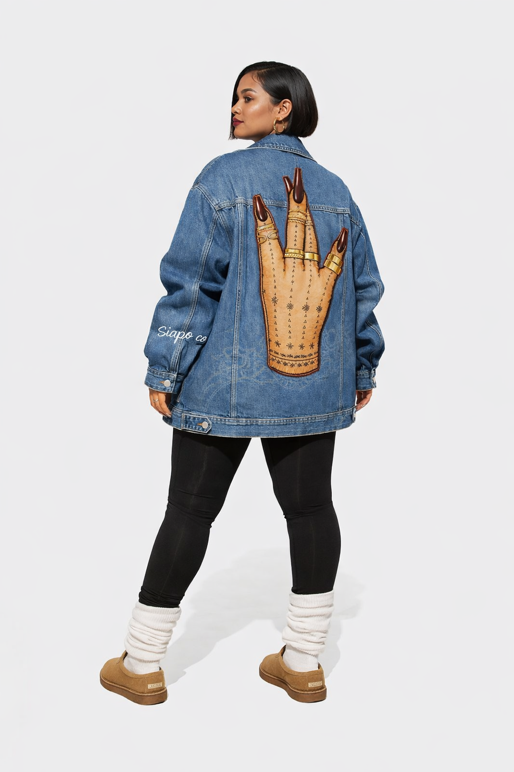 Siapo Co Oversized Denim Jacket – Hand Patch Edition