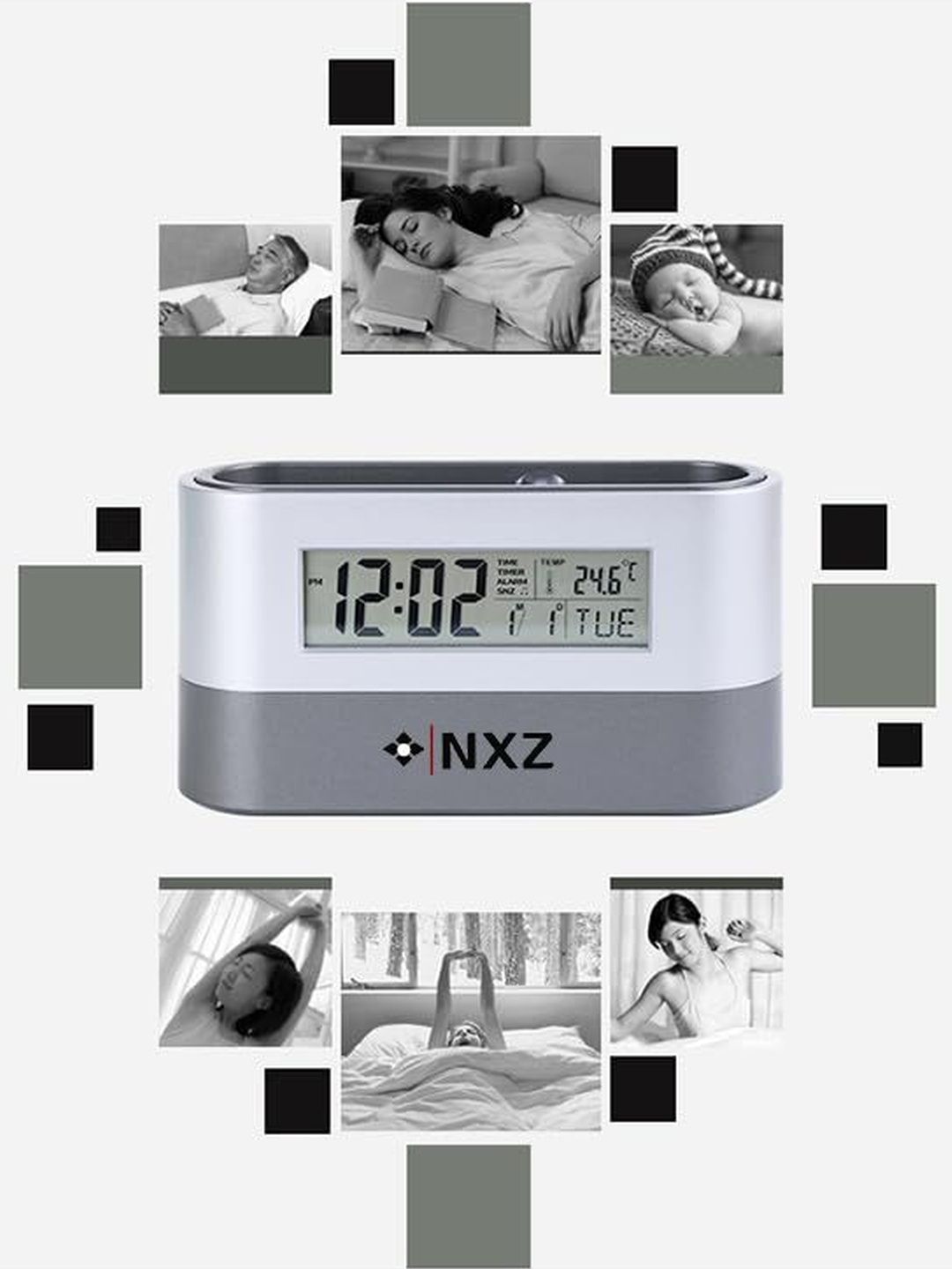 Digital Desk Organizer Clock with Pen Holder