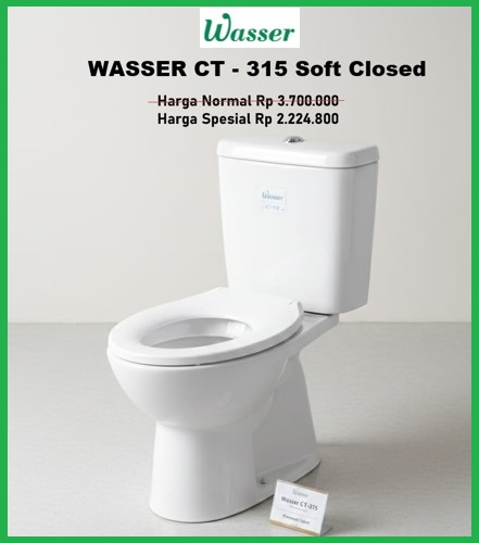 Kloset Duduk Wasser CT-315 Soft Closed