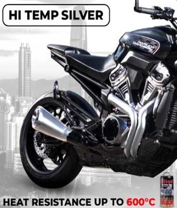 Diton Cat Semprot Hi Temp Warna Silver Tahan Panas Hingga 600°C