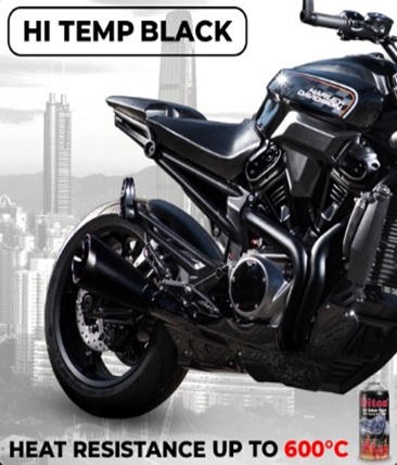 Diton Cat Semprot Hi Temp Warna Black Tahan Panas Hingga 600°C