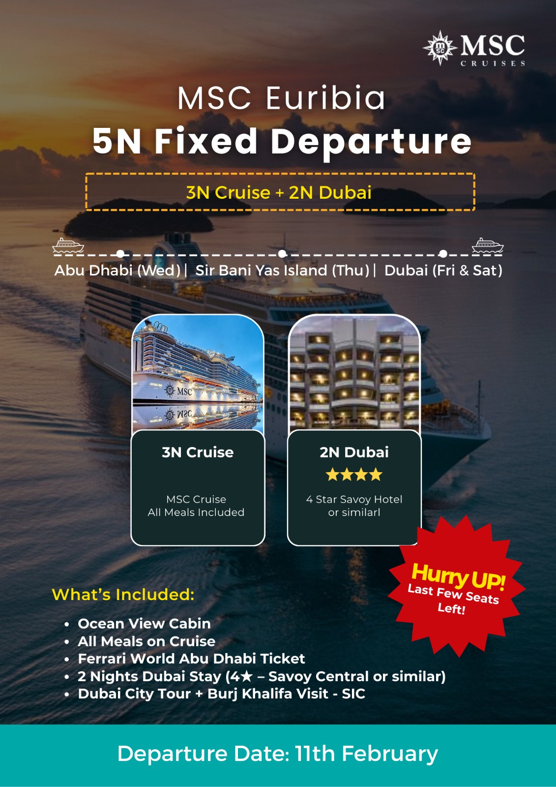 MSC Euribia 5N Fixed Departure