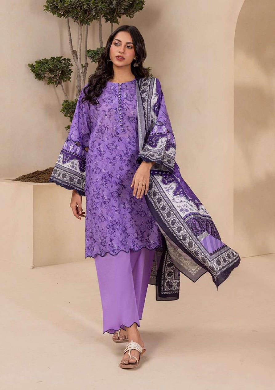 Purple Printed Lawn Suit