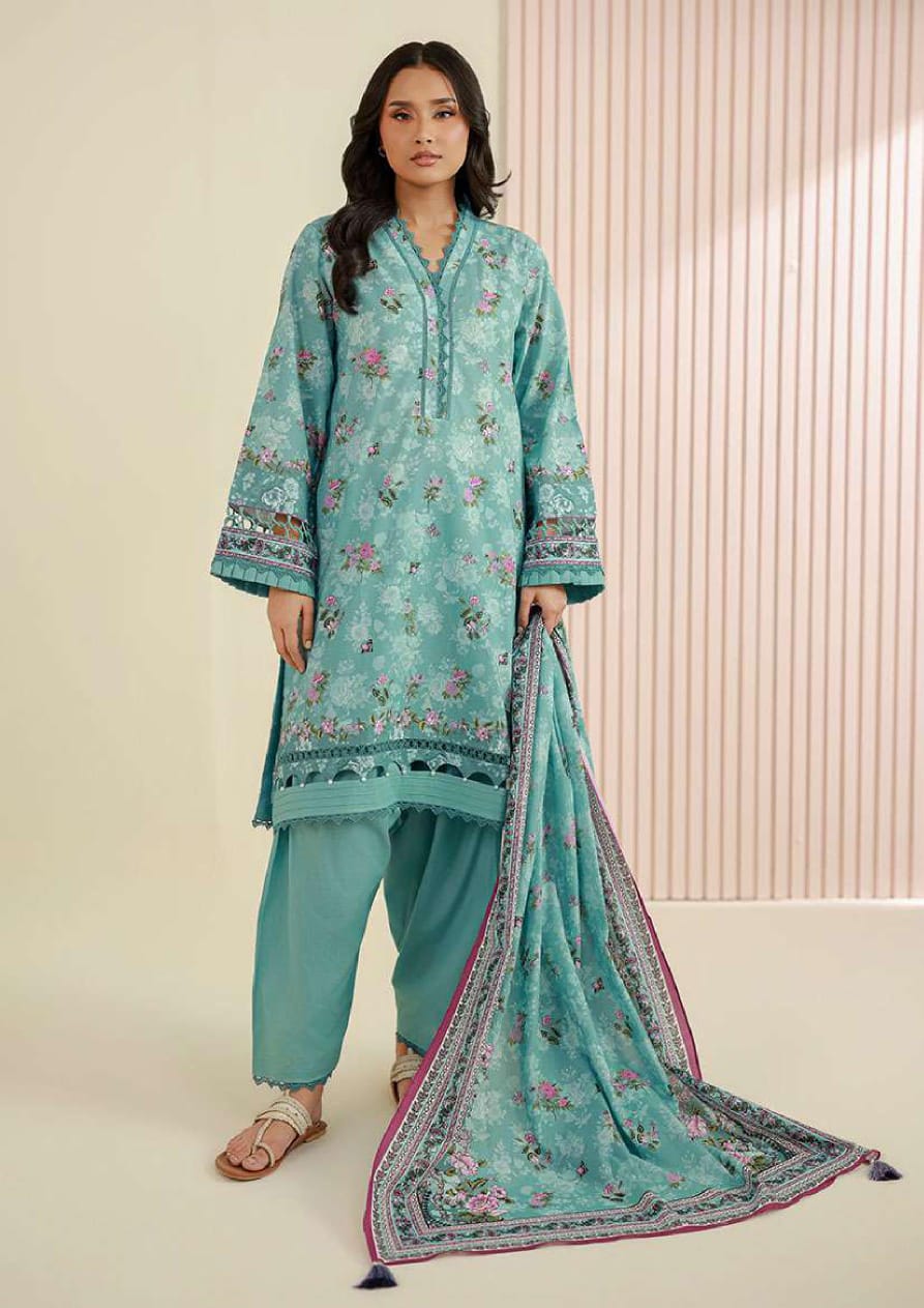 Turquoise Embroidered 3-Piece Suit