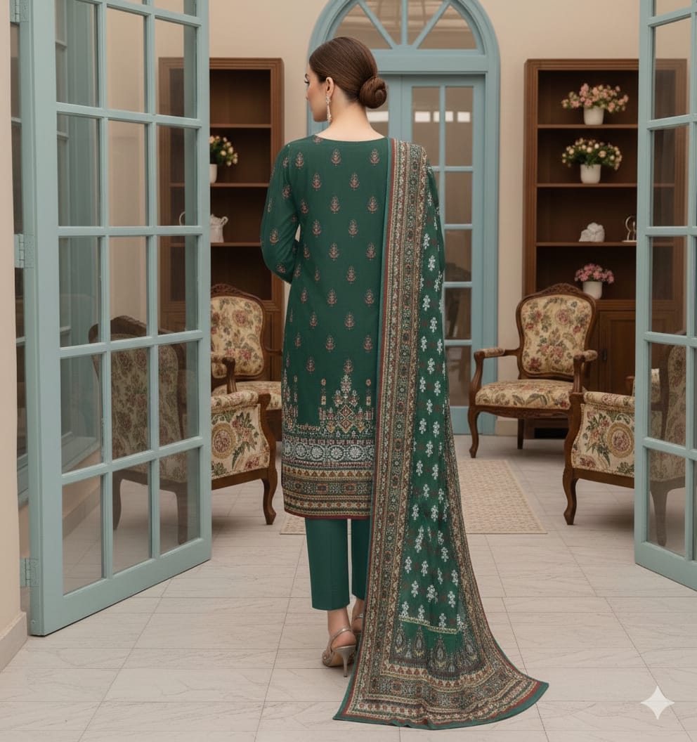 Bin Saeed Embroidered Lawn 3-Piece Suit
