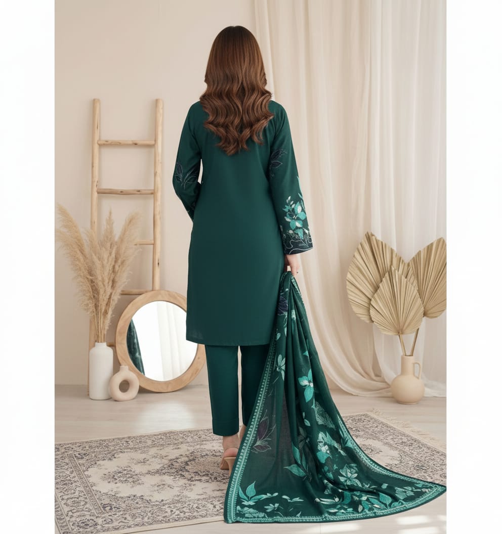 Emerald Green Printed Lawn Suit