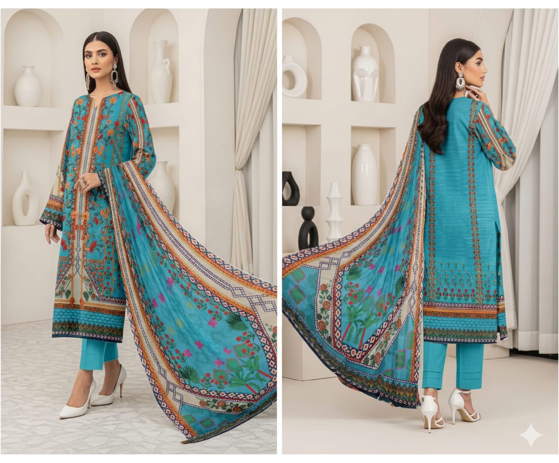 Women Printed Summer Lawn 3-Pcs Suit | Summer Feshion 2026