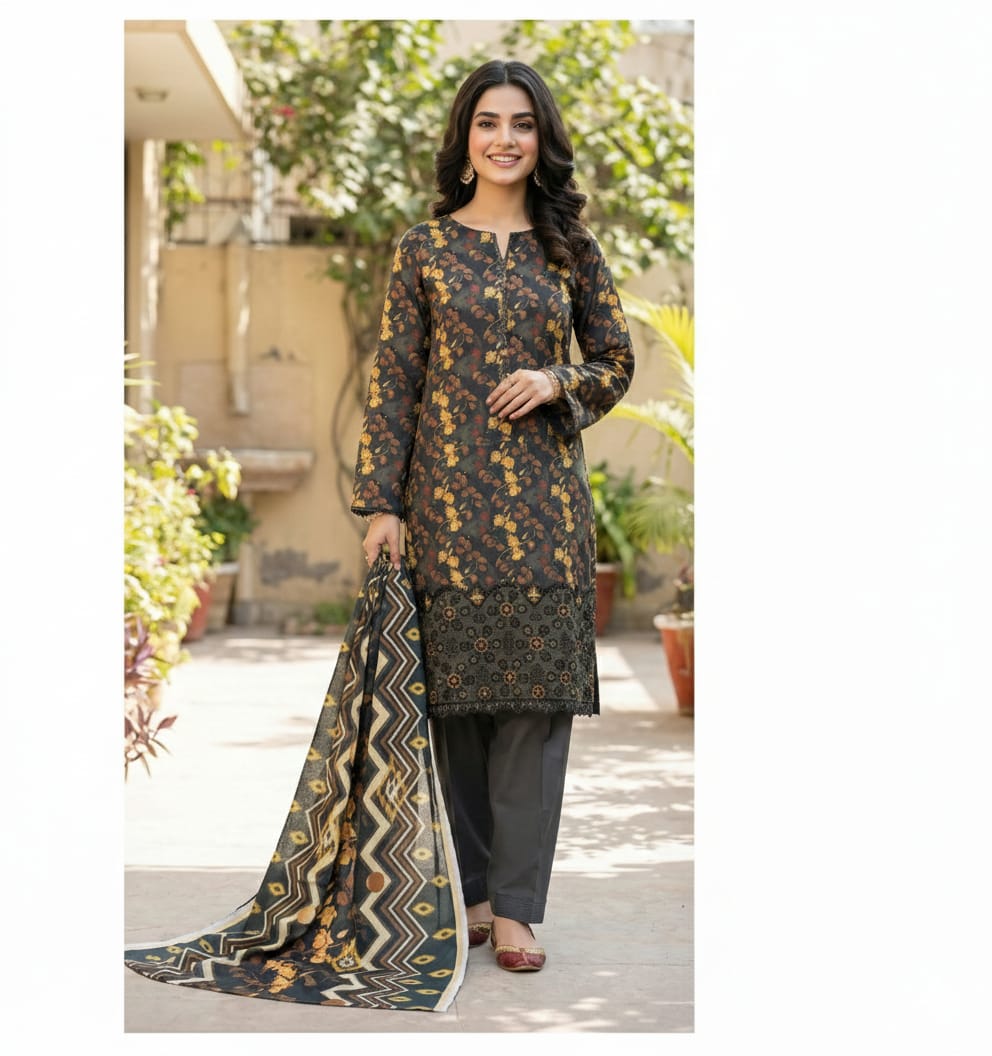 Floral Printed Lawn Suit