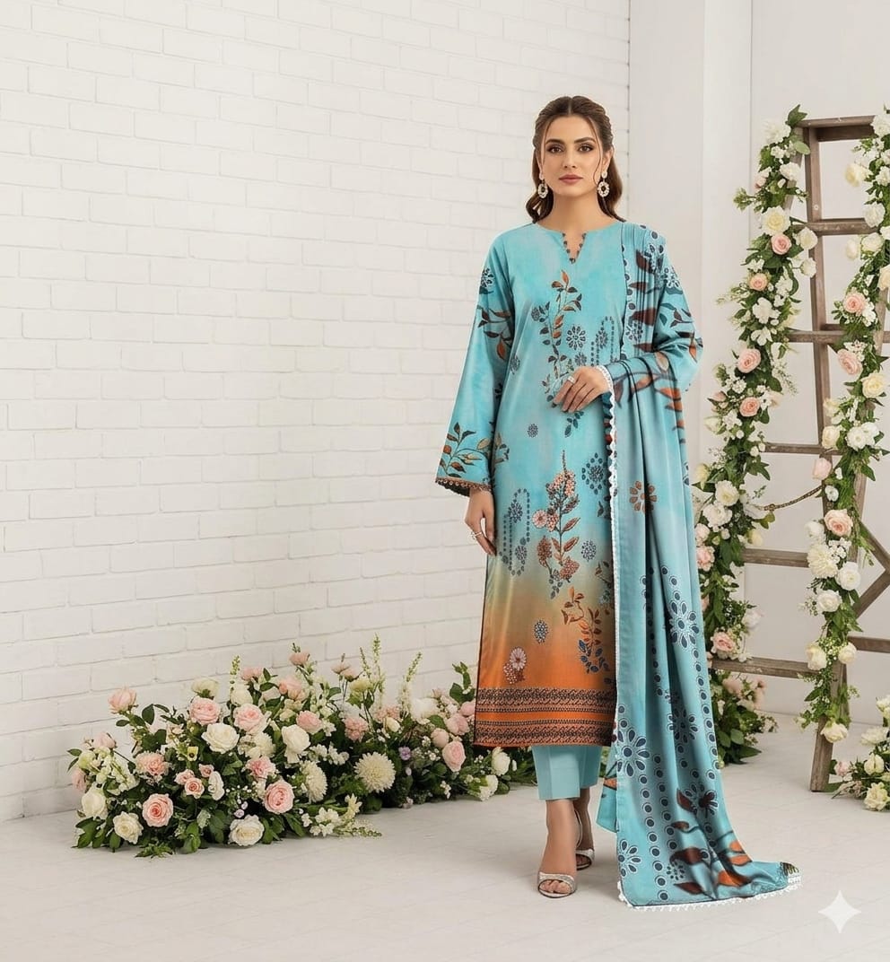 Digital Print Lawn Shirt Digital Print Voile Dupatta Digital Print Lawn Trouser