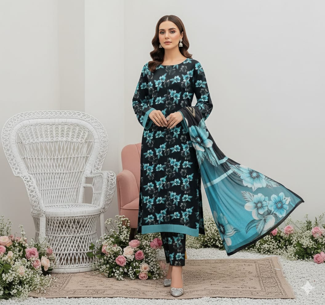 Baroque Digitel Printed Unstitched 3-Piece