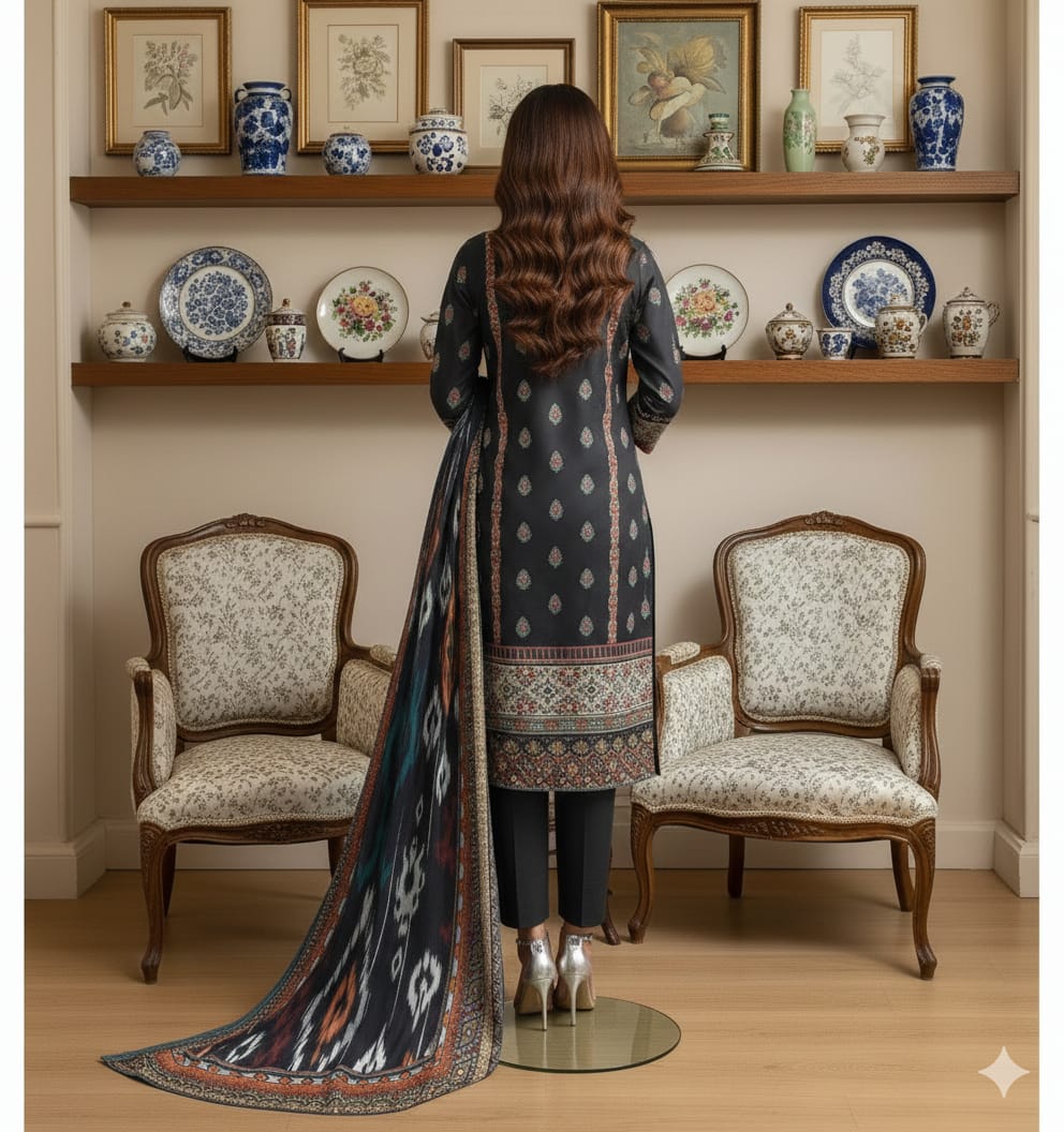 Bin Saeed Embroidered Lawn 3-Piece Suit