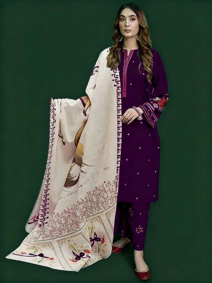  Lawn 3PC Embroidered Suit Elegant Lawn Suit