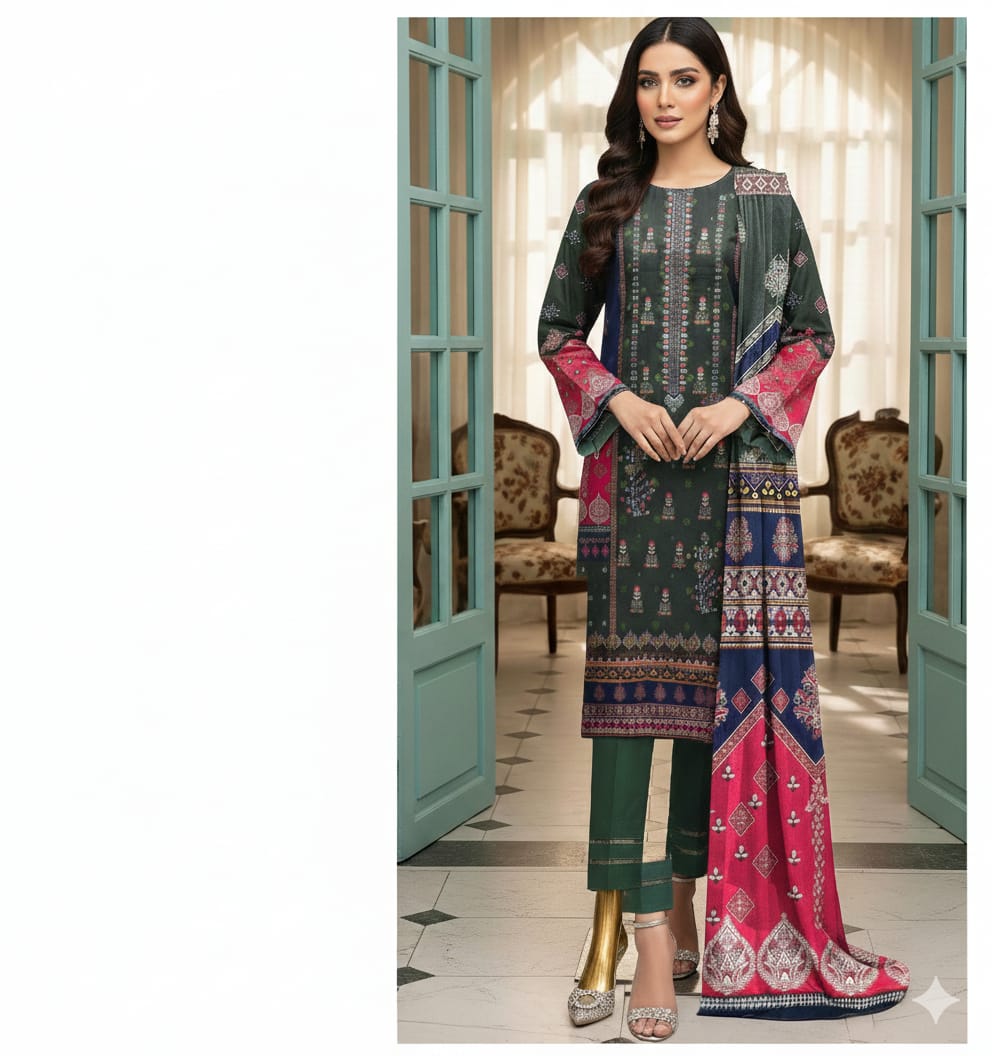 Digitel Print Emb Lawn 3-Pc