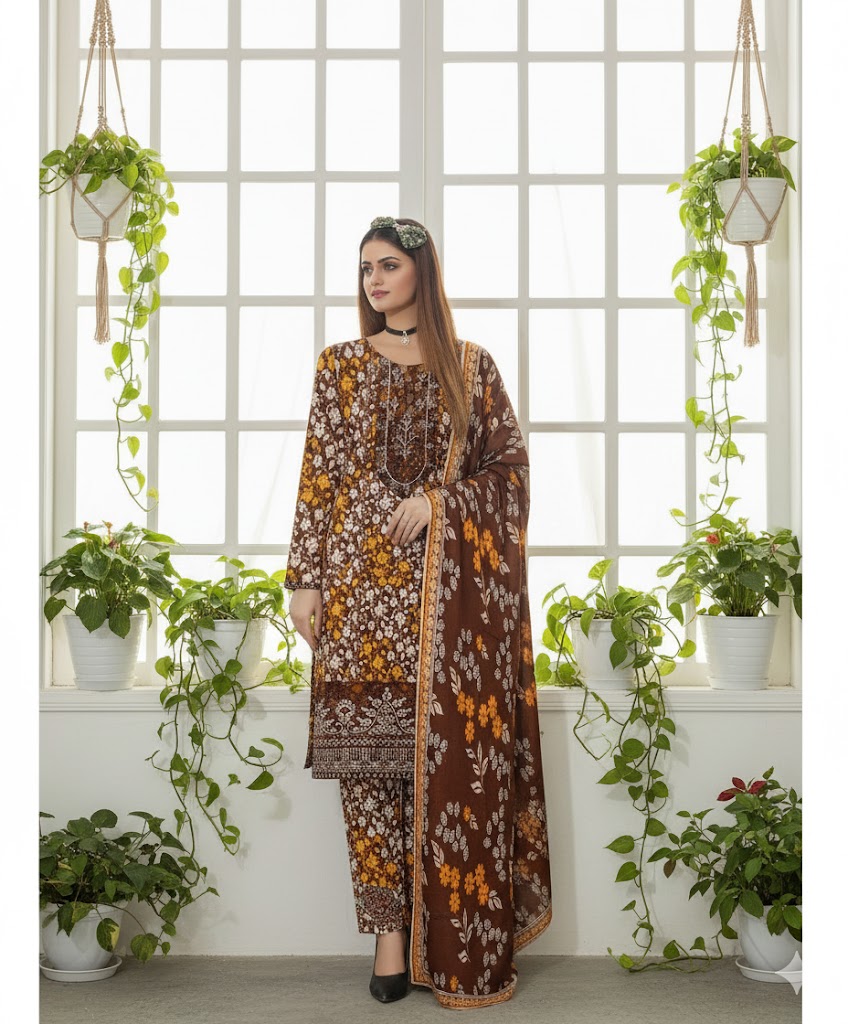 Printed Lawn 3-Piece Suit Maria-B