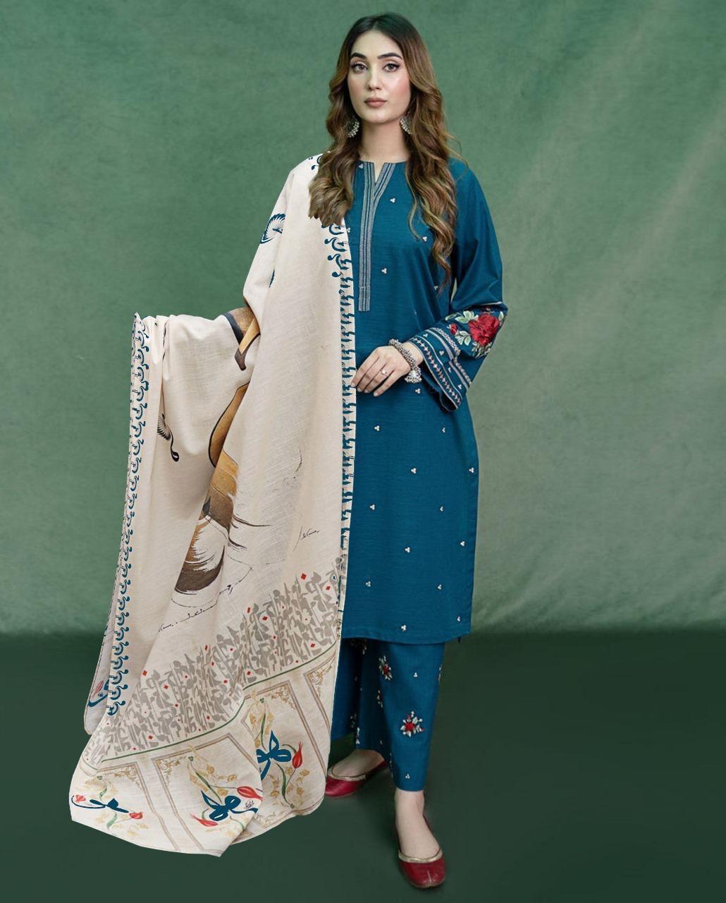 Lawn 3PC Embroidered Suit Elegant Lawn Suit