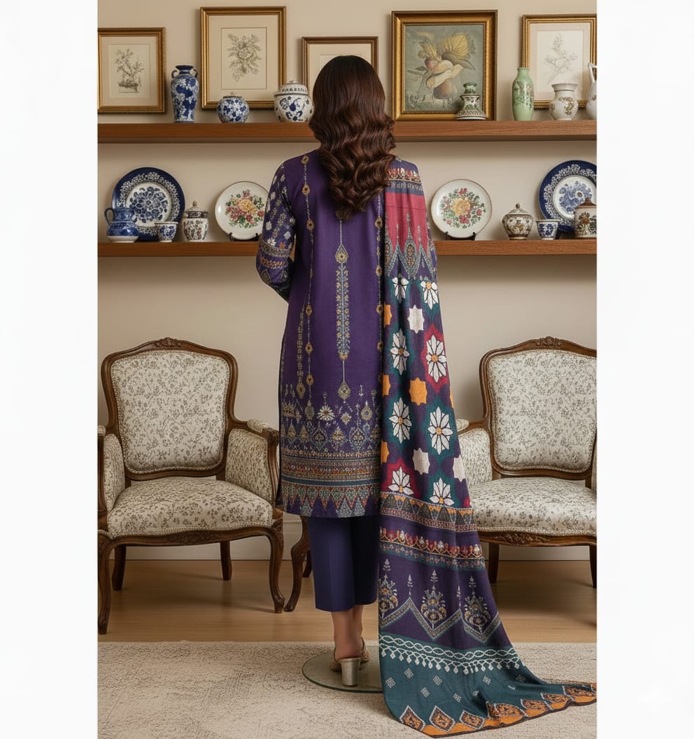 Bin Saeed Emb Lawn 3-Pc 